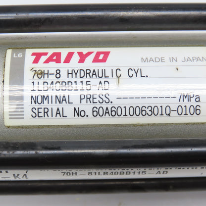 Taiyo 1LB40BB115-AD 40mm Bore 115mm Stroke Double Acting Hydraulic Cylinder