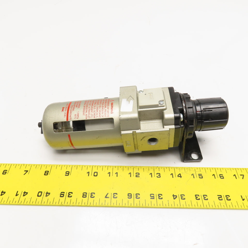 SMC AW40-02 1/4" NPT Compressed Air Mist Filter Regulator Assembly