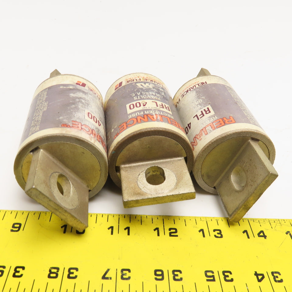 Reliance RFL400 400A 750V AC Rectifier Fuse Lot Of 3