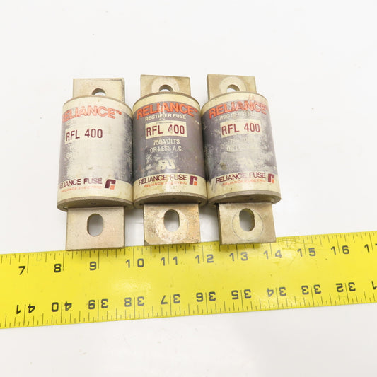Reliance RFL400 400A 750V AC Rectifier Fuse Lot Of 3