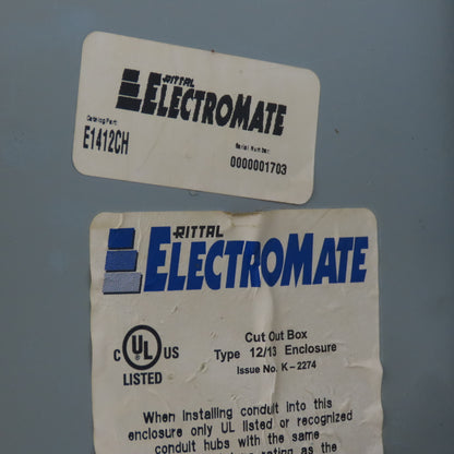 Electromate E1412CH 14" x 12" x 6" Cut Out Box Enclosure W/Disconnect Type 12/13