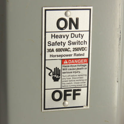 Siemens HF361 30A 3-Pole Heavy Duty Fusible Safety Disconnect Switch 600V