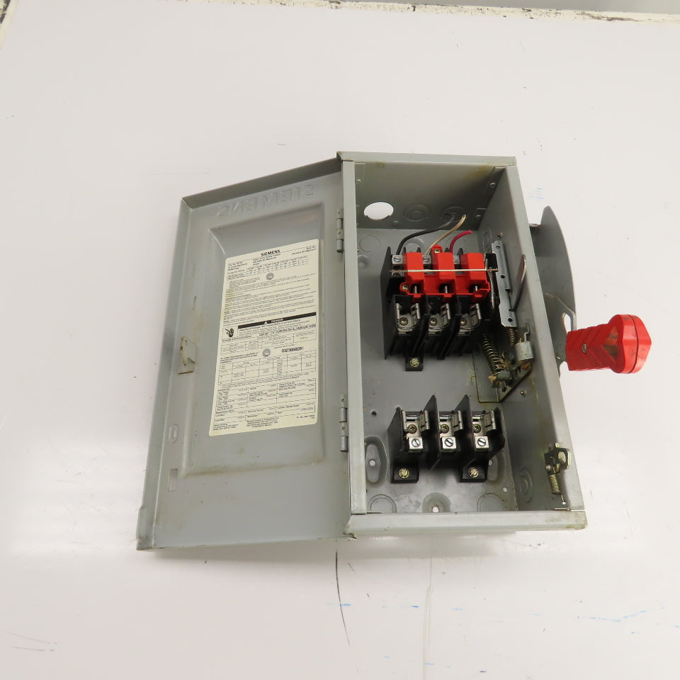 Siemens HF361 30A 3-Pole Heavy Duty Fusible Safety Disconnect Switch 600V