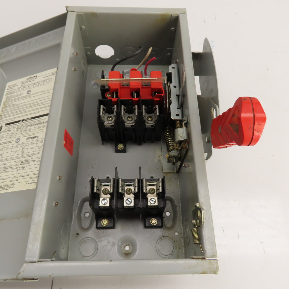Siemens HF361 30A 3-Pole Heavy Duty Fusible Safety Disconnect Switch 600V
