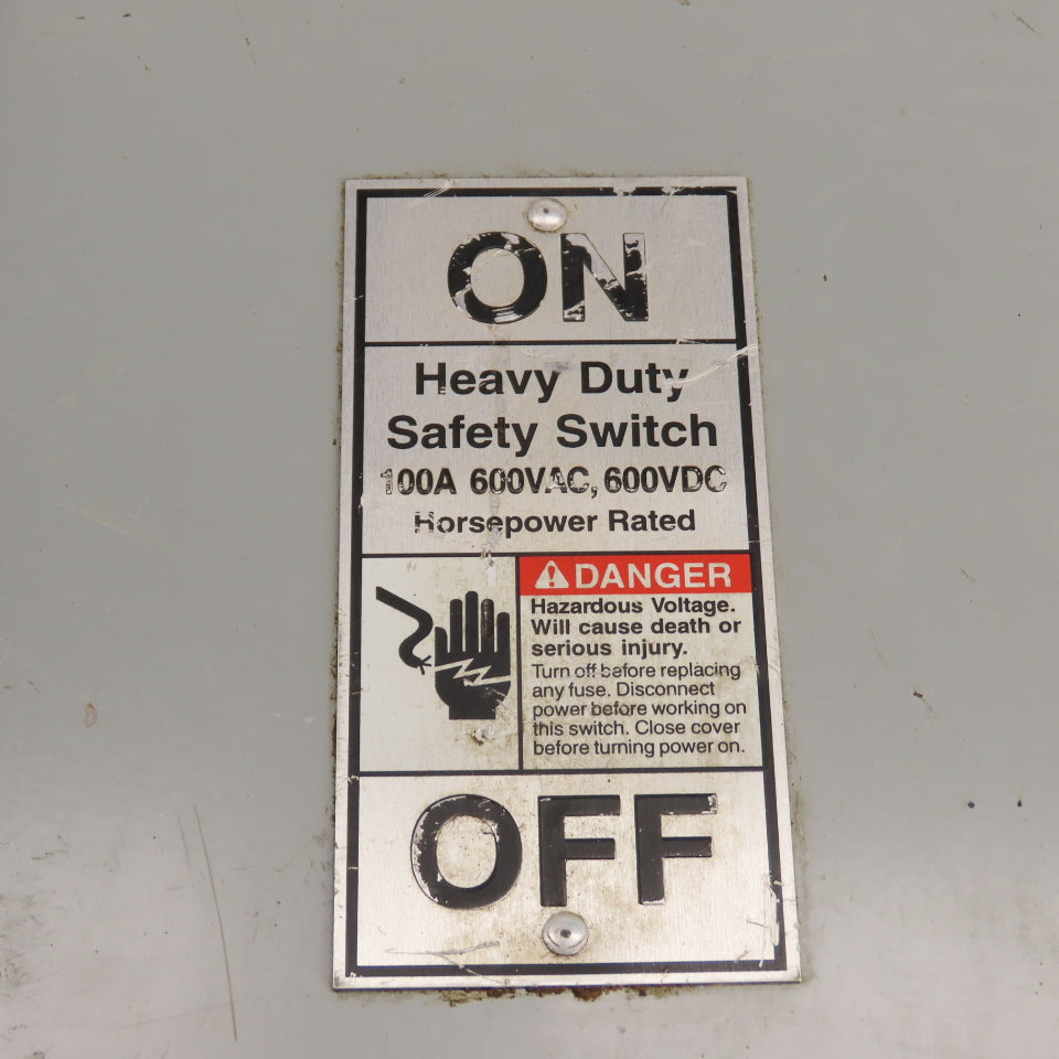 Siemens HF363 100A 3-Pole Heavy Duty Fusible Safety Disconnect Switch 600V