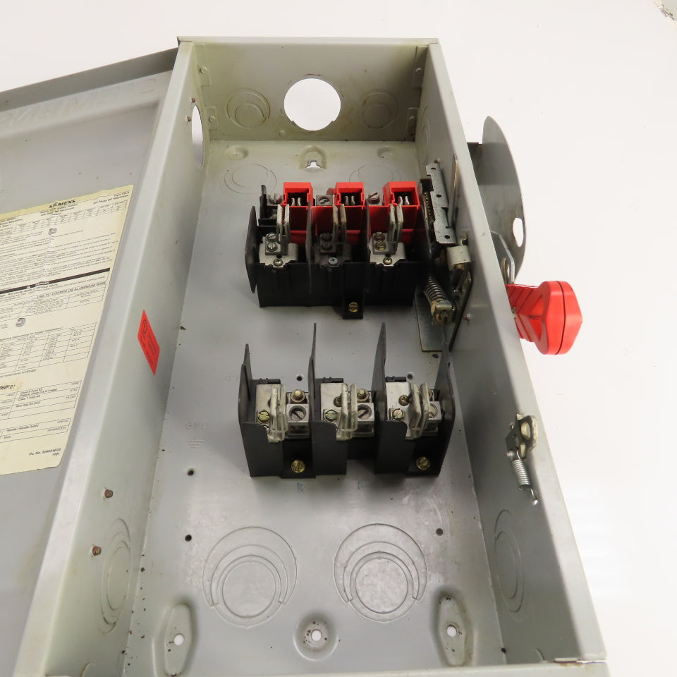 Siemens HF363 100A 3-Pole Heavy Duty Fusible Safety Disconnect Switch 600V