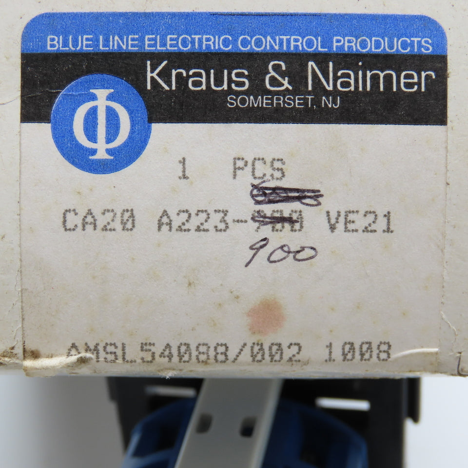 Krause & Naimer CA20 A223-900 600VAC 30A 10Hp 2 Position Rotary Switch
