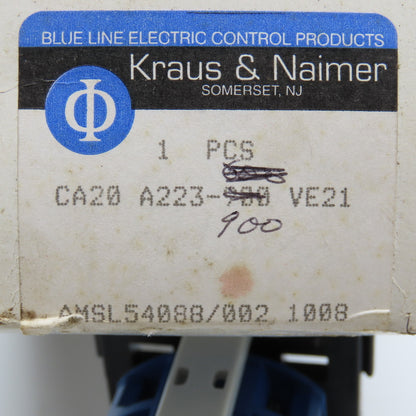 Krause & Naimer CA20 A223-900 600VAC 30A 10Hp 2 Position Rotary Switch