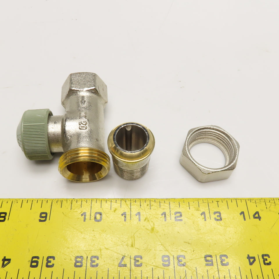 1/4" NPT Brass Male x Female Shut Off Valve DN20