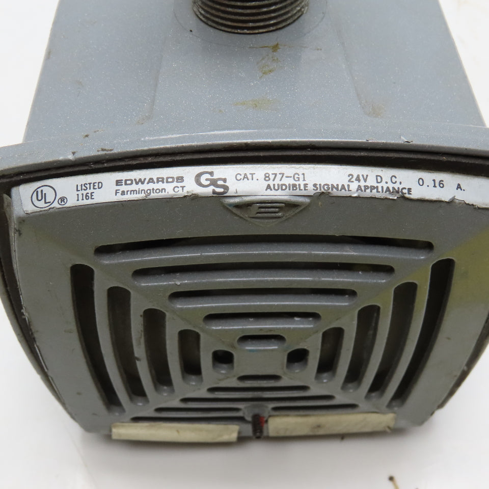 Edwards 877-G1 24VDC Audible Signal Appliance Vibrating Horn Alarm