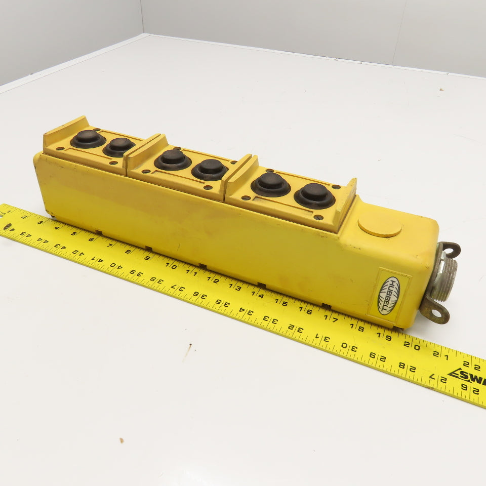 Hubbell Type PBS6 6 Station Push Button Crane Pendant 120/240VAC 125/250V DC