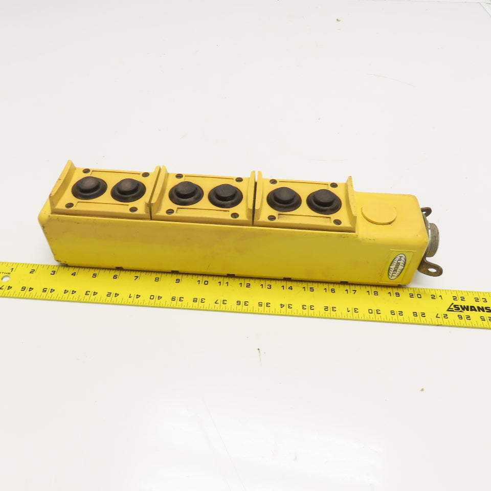 Hubbell Type PBS6 6 Station Push Button Crane Pendant 120/240VAC 125/250V DC