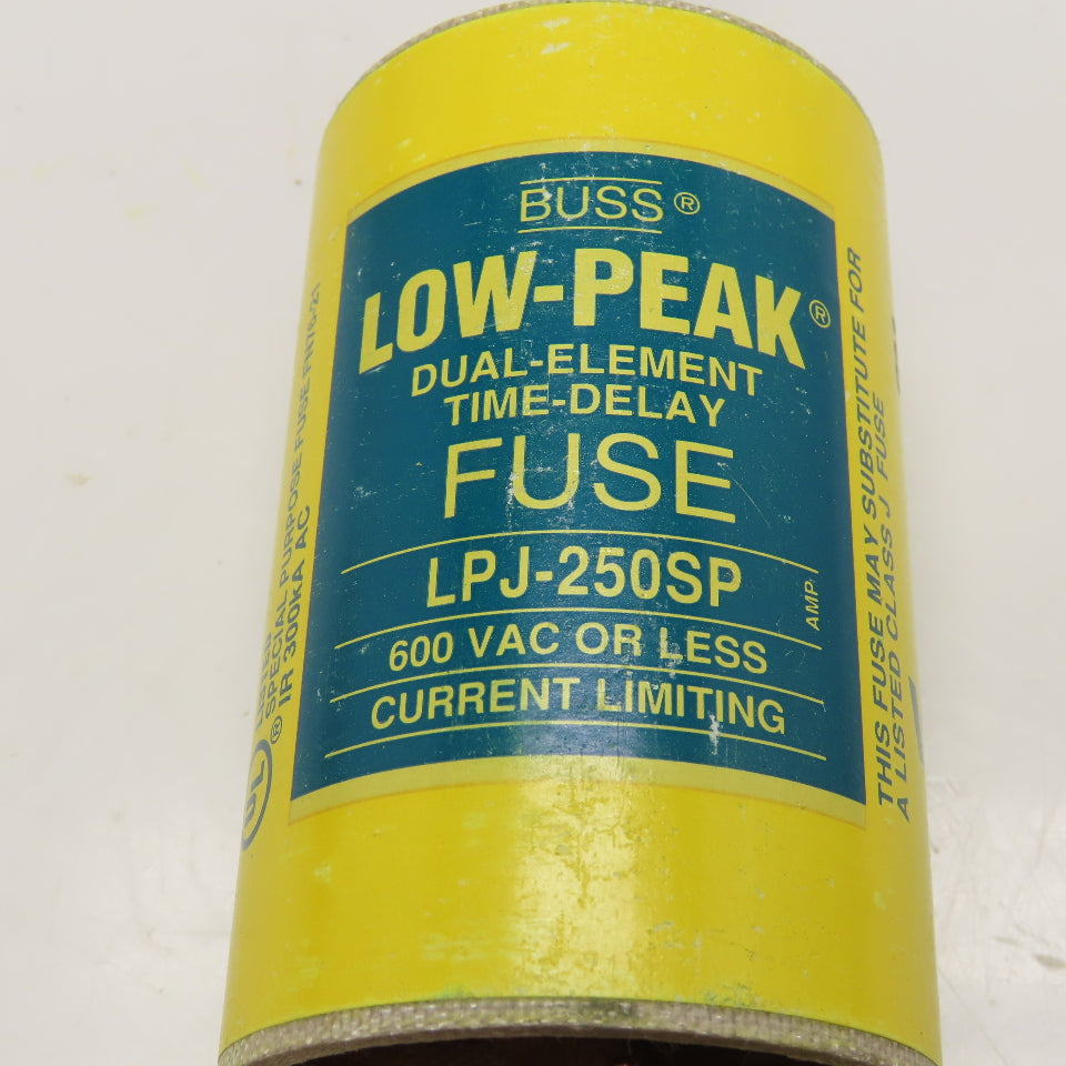 Bussman LPJ-250SP 250A 600VAC Low Peak Dual Element Time Delay Class J Fuse