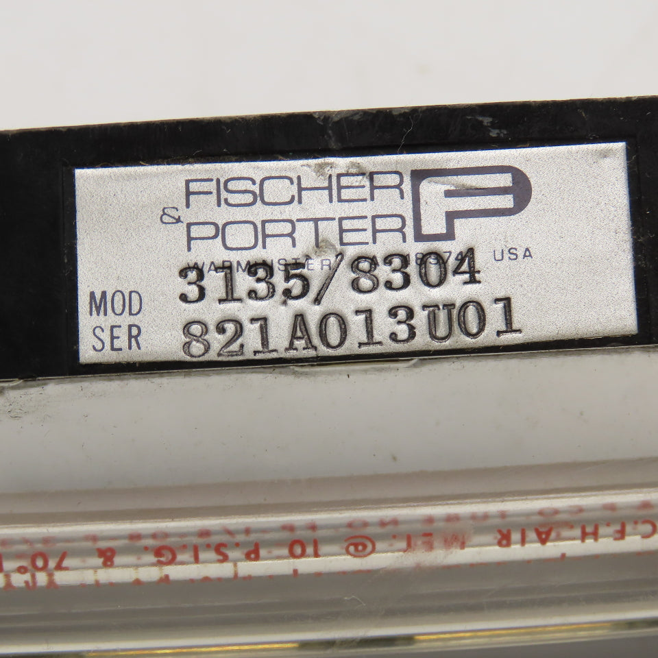 Fischer Porter 3135 8304 0-2.5 SCFH Air @ 10PSI Flow Meter 1/4" NPT