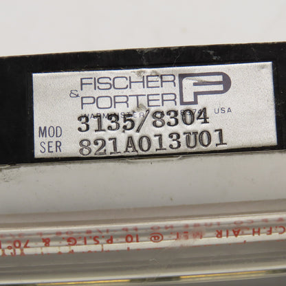 Fischer Porter 3135 8304 0-2.5 SCFH Air @ 10PSI Flow Meter 1/4" NPT