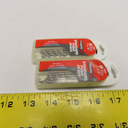 RotoZip ZB8 1/8" Jobber Standard Point Drywall Zip Bit Lot Of 16