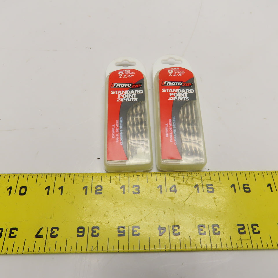 RotoZip ZB8 1/8" Jobber Standard Point Drywall Zip Bit Lot Of 16