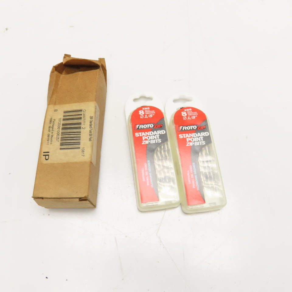 RotoZip ZB8 1/8" Jobber Standard Point Drywall Zip Bit Lot Of 16