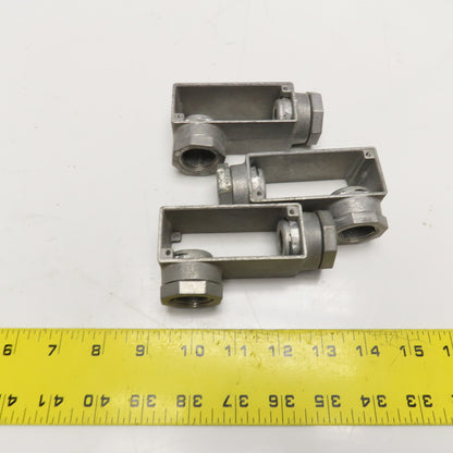 Kondu LB-2 1/2" Compression EMT LB Conduit Body No Covers Lot Of 3