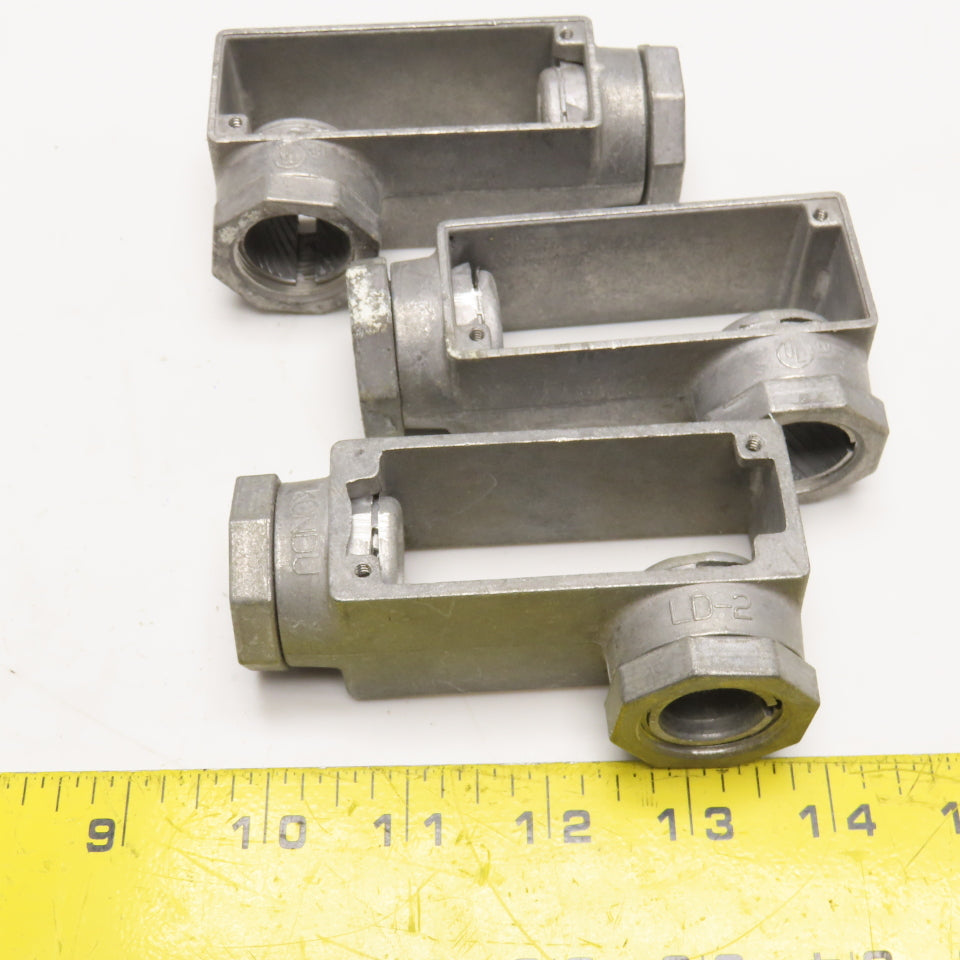 Kondu LB-2 1/2" Compression EMT LB Conduit Body No Covers Lot Of 3