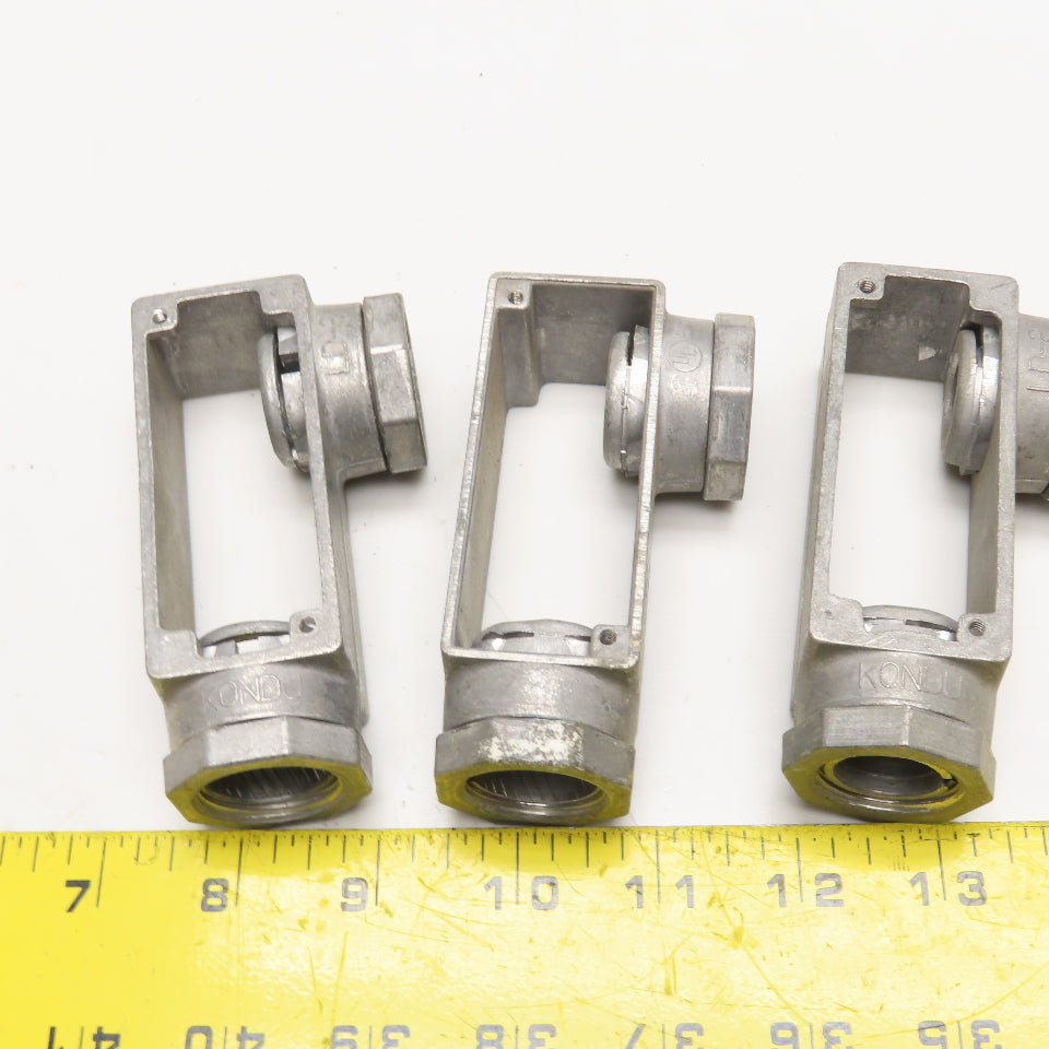 Kondu LB-2 1/2" Compression EMT LB Conduit Body No Covers Lot Of 3