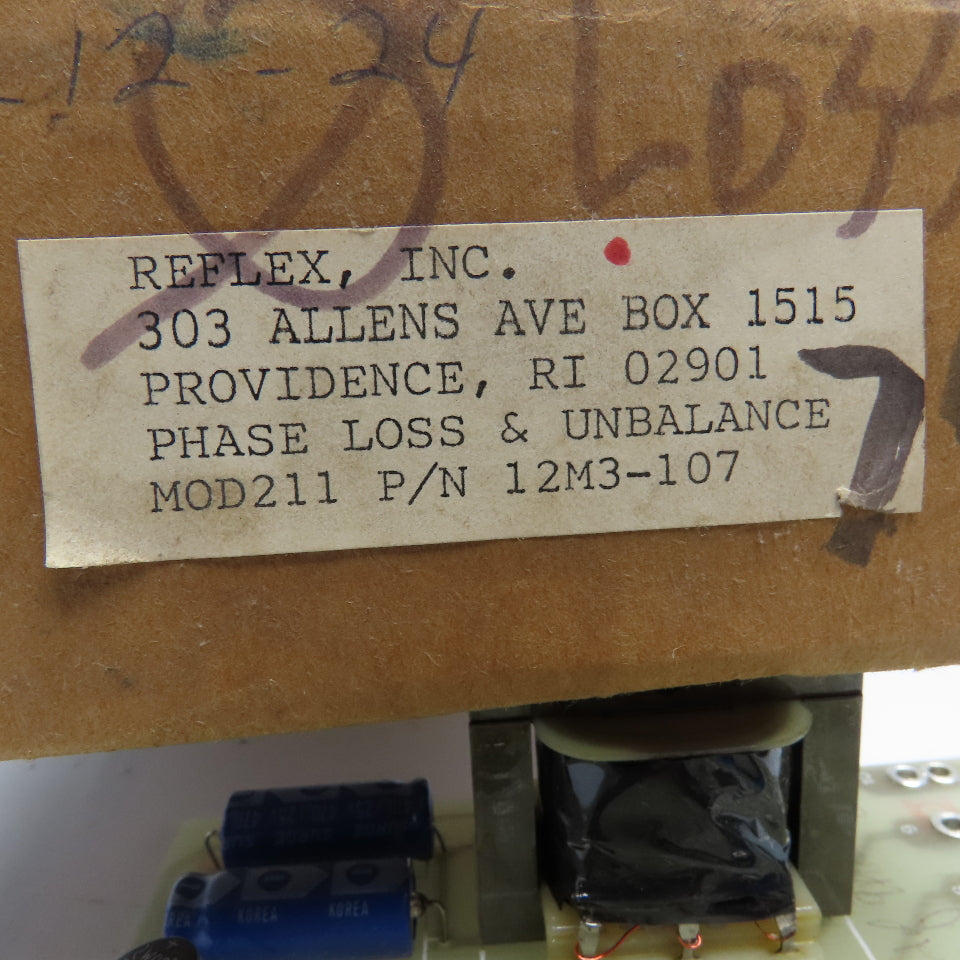 Reflex Inc. 12M3-107 Phase Loss Unbalance Mod211 Circuit Board
