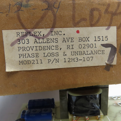 Reflex Inc. 12M3-107 Phase Loss Unbalance Mod211 Circuit Board