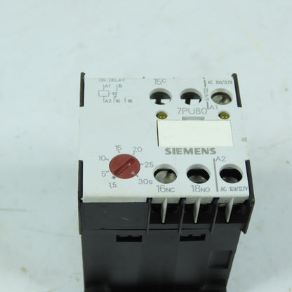 Siemens 7PU8040-2AJ20 On-Delay Electronic Timing Relay 100/127VAC 1.5-30s