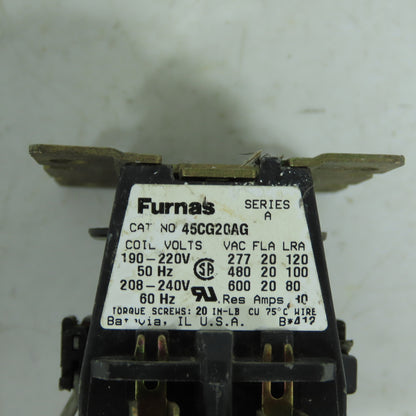 Furnas 45CG20AG 20A 2-Pole Definite Purpose Contactor 208-240VAC Coil
