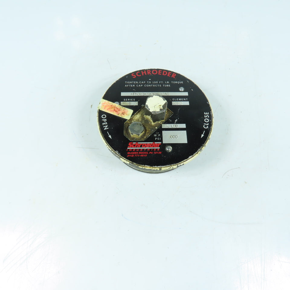 Schroeder KFN301KSX3FMS12AC Hydraulic Filter Housing Cap 3000 PSI KFN30 Series