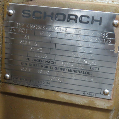 Schorch KN5280S-BB011-Z 110kW 150Hp 380/460V Motor Kaeser Sigma Type DSB200