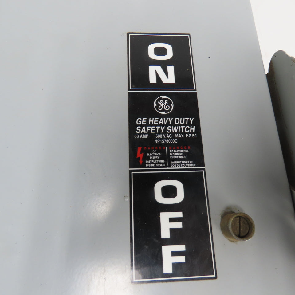 General Electric TH3362J 60A 3-Pole Non-Fusible Safety Disconnect Switch 600VAC
