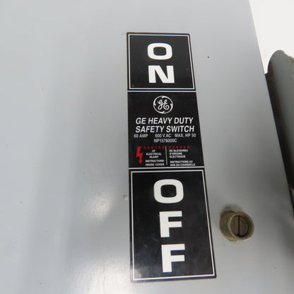 General Electric TH3362J 60A 3-Pole Non-Fusible Safety Disconnect Switch 600VAC