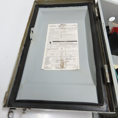 Siemens HF362J 60A 3-Pole Fusible Heavy Duty Safety Disconnect Switch 600VAC