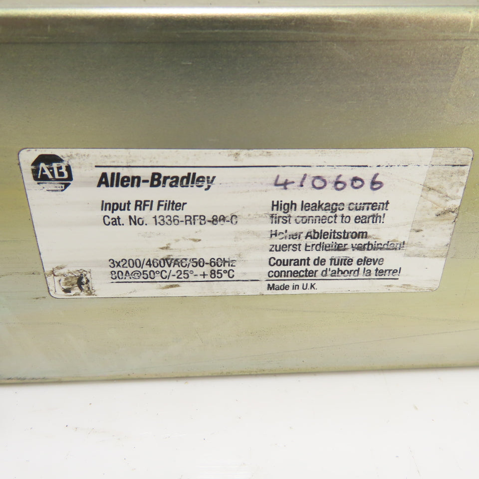 Allen-Bradley 1336-RFB-80-C Input RFI Filter 80A 460VAC 3Ph