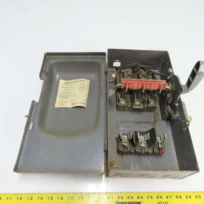 Square D A86342 60A 3-Pole Fusible Safety Disconnect Switch 600VAC