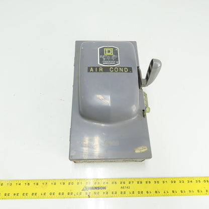 Square D A86342 60A 3-Pole Fusible Safety Disconnect Switch 600VAC