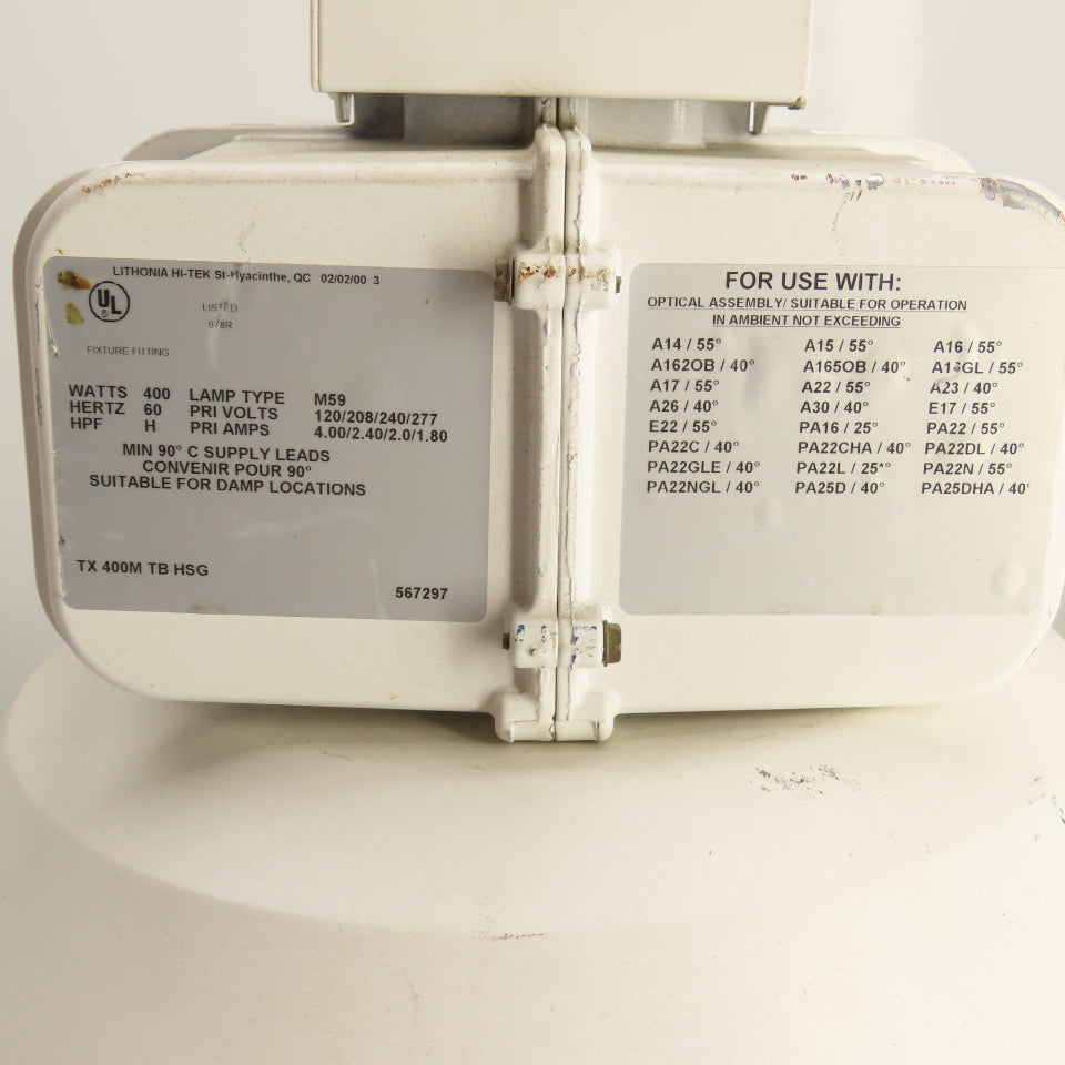 Lithonia TX 400M TB HSG 400W Metal Halide High Bay Light Fixture 120-277V Tested