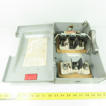 Siemens F351 30A 3-Pole 3Ph Fusible Safety Disconnect Switch 600VAC