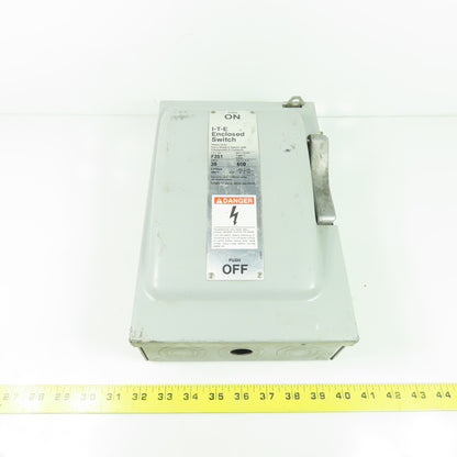 Siemens F351 30A 3-Pole 3Ph Fusible Safety Disconnect Switch 600VAC