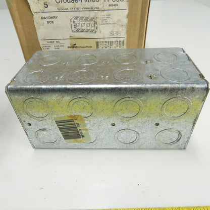 Crouse-Hinds TP693 4-Gang Masonry Box 3-1/2" Deep 1/2"-3/4" Concentric KOs Lot/5