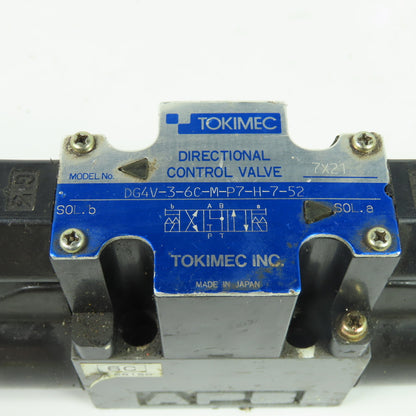 Tokimec DG4V-3-6C-M-P7-H-7-52 Hydraulic Directional Control Valve