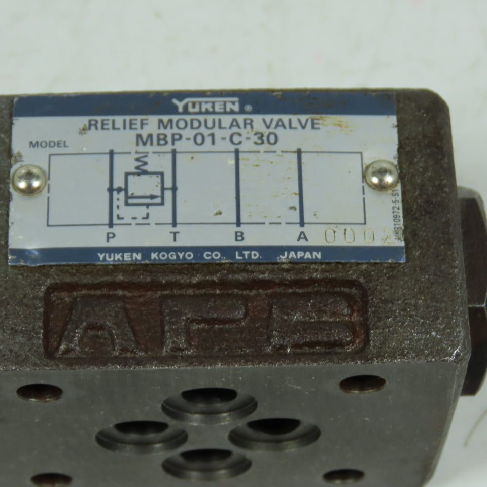 Yuken MBP-01-C-30 Relief Modular Valve 1/8" Size 01 Series