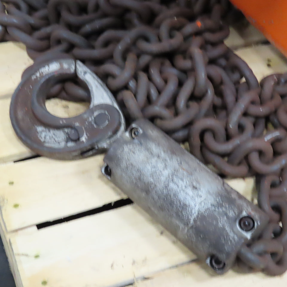 CM V2 3 Ton 2 Speed Electric Chain Hoist 3/24FPM 460V 20' Lift W/ Power Trolley