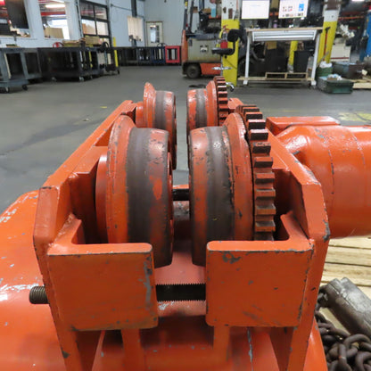 CM V2 3 Ton 2 Speed Electric Chain Hoist 3/24FPM 460V 20' Lift W/ Power Trolley