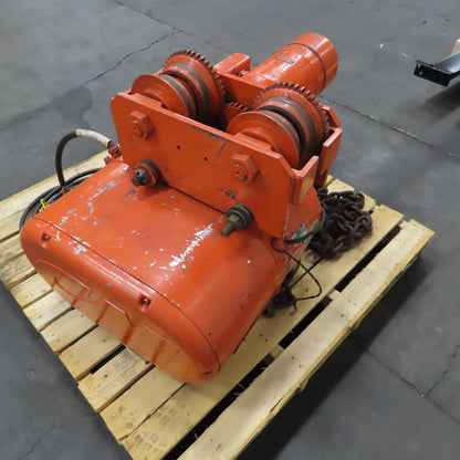 CM V2 3 Ton 2 Speed Electric Chain Hoist 3/24FPM 460V 20' Lift W/ Power Trolley