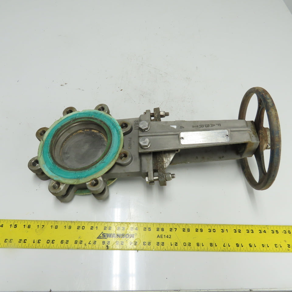 ITT Fabri-Valve C37S316 4" Stainless Steel Knife Gate Valve 150 CWP