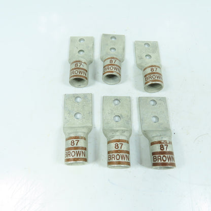 Thomas & Betts 500 MCM Copper Compression Lugs 2-Hole Brown 87 Lot Of 6