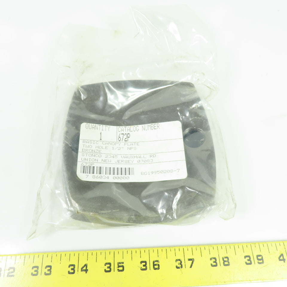 Stonco 672P Basic Canopy Plate 2-Hole 1/2" NPS Bronze