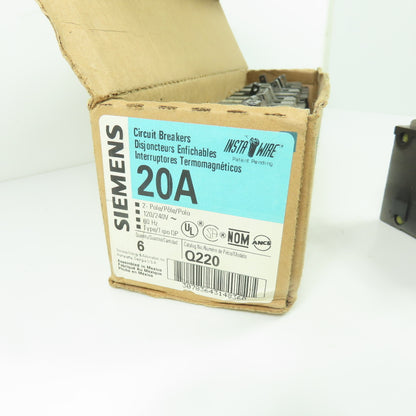 Siemens Q220 20A 120/240V 1-Pole Type QP Circuit Breaker Lot of 12